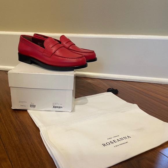Roseanna Moc Loafers Rouge Sz37 - Picture 3 of 16